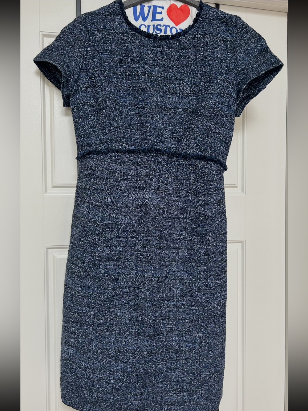 Seraphine Navy Tweed Maternity Dress